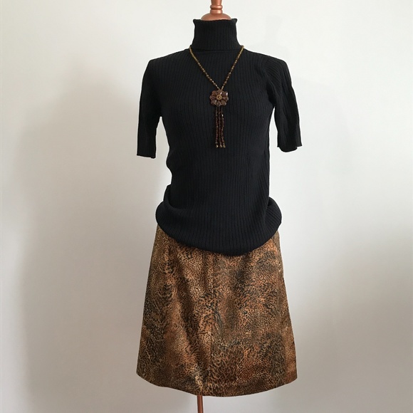 Jones New York -   Faux Fur Animal Print Mini Skirt - Picture 4 of 8